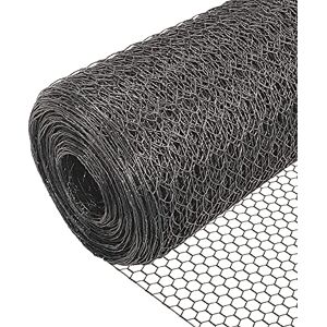 VOUNOT ® Red Alambre Hexagonal, Rollo Malla Metalica, Tamaño de Malla 13mm, 100 cm (H) x 25 m (L), Revestimiento de PVC, Gris VOUNOT ® Red Alambre Hexagonal, Rollo Malla Metalica, Tamaño de Malla 13mm, 100 cm (H) x 25 m (L), Revestimiento de PVC, Gris