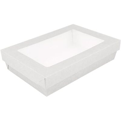 Garcia de Pou García de Pou 25 Unidades Cajitas+Tapas Con Ventana 'Thepack' 1300 Ml 250 G/M2 + Opp 21X14X5 Cm Blanco Cartón Ondulado Nano-Micro Garcia de Pou García de Pou 25 Unidades Cajitas+Tapas Con Ventana 'Thepack' 1300 Ml 250 G/M2 + Opp 21X14X5 Cm Blanco Cartón Ondulado Nano-Micro