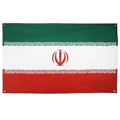 AZ FLAG Bandera Irán 150x90 cm Estandarte Iraní Poliéster Ligero 4 Ojales AZ FLAG Bandera Irán 150x90 cm Estandarte Iraní Poliéster Ligero 4 Ojales