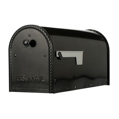 ARCHITECTURAL MAILBOXES Edwards Buzón de Correo de Gran Capacidad, Acero galvanizado, Color Negro ARCHITECTURAL MAILBOXES Edwards Buzón de Correo de Gran Capacidad, Acero galvanizado, Color Negro