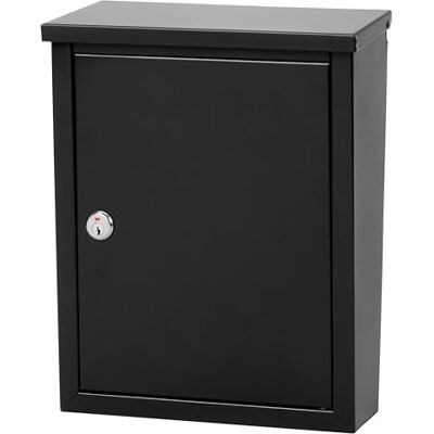 ARCHITECTURAL MAILBOXES Chelsea Buzón de Pared con Bloqueo, Negro Satinado, M ARCHITECTURAL MAILBOXES Chelsea Buzón de Pared con Bloqueo, Negro Satinado, M