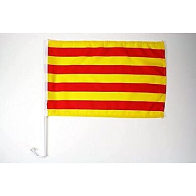 AZ FLAG Bandera de Coche Cataluña 45x30 cm Catalana Poliéster Malla Ventosa Uso exterior Enseña para coche acabado cosido resistente al exterior con mástil de plástico poliéster de malla AZ FLAG Bandera de Coche Cataluña 45x30 cm Catalana Poliéster Malla Ventosa Uso exterior Enseña para coche acabado cosido resistente al exterior con mástil de plástico poliéster de malla