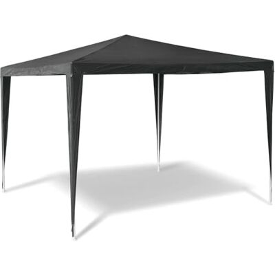 BAKAJI Cenador de jardín de 3 x 3 m, Estructura Tubular de Metal, Lona de Cobertura de Tejido PE Impermeable, fácil Montaje con Juntas a presión, Ideal para terraza, Camping, Stand y ferias (Gris) BAKAJI Cenador de jardín de 3 x 3 m, Estructura Tubular de Metal, Lona de Cobertura de Tejido PE Impermeable, fácil Montaje con Juntas a presión, Ideal para terraza, Camping, Stand y ferias (Gris)