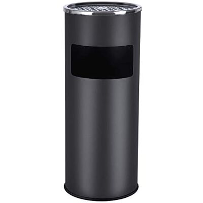 SONGMICS Cubo de Basura Cenicero de Pie, 30 L, 60,5 x 24,5 cm Cenicero de Basura, Color Negro, Colección ISLAND SONGMICS Cubo de Basura Cenicero de Pie, 30 L, 60,5 x 24,5 cm Cenicero de Basura, Color Negro, Colección ISLAND