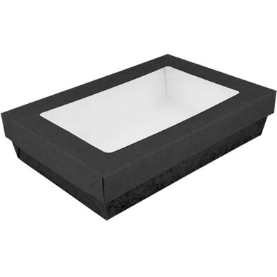 Garcia de Pou García de Pou 25 Unidades Cajitas+Tapas Con Ventana 'Thepack' 1300 Ml 250 G/M2 + Opp 21X14X5 Cm Negro Cartón Ondulado Nano-Micro Garcia de Pou García de Pou 25 Unidades Cajitas+Tapas Con Ventana 'Thepack' 1300 Ml 250 G/M2 + Opp 21X14X5 Cm Negro Cartón Ondulado Nano-Micro