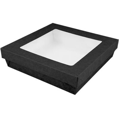 Garcia de Pou García de Pou 25 Unidades Cajitas+Tapas Con Ventana 'Thepack' 1000 Ml 250 G/M2 + Opp 18,5X18,5X4 Cm Negro Cartón Ondulado Nano-Micro Garcia de Pou García de Pou 25 Unidades Cajitas+Tapas Con Ventana 'Thepack' 1000 Ml 250 G/M2 + Opp 18,5X18,5X4 Cm Negro Cartón Ondulado Nano-Micro