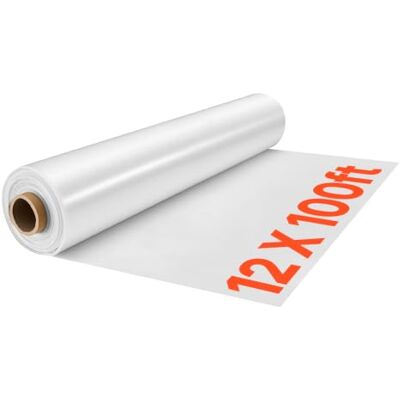 VEVOR Lámina de Plástico de Polietileno 3,7 x 30,5 m Lona de Invernadero Rollo de Membrana de Cubierta para Jardines Granjas Campos Agricultura, a Prueba de Sol, Viento, Lluvia y Escarcha, PE Grueso VEVOR Lámina de Plástico de Polietileno 3,7 x 30,5 m Lona de Invernadero Rollo de Membrana de Cubierta para Jardines Granjas Campos Agricultura, a Prueba de Sol, Viento, Lluvia y Escarcha, PE Grueso