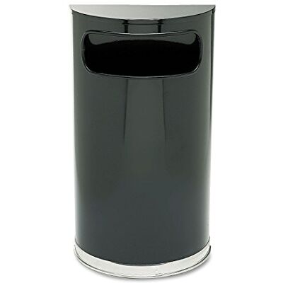 Rubbermaid Commercial Products – Basurero con tapa redonda y forro galvanizado, capacidad de 45 l, negro/cromo Rubbermaid Commercial Products – Basurero con tapa redonda y forro galvanizado, capacidad de 45 l, negro/cromo