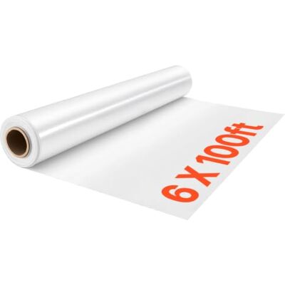 VEVOR Lámina de Plástico de Polietileno para Invernadero 1,8 x 30,5 m 6 Mil Rollo de Membrana de PE Transparente para Granjas Campos Agricultura Jardines, a Prueba de Sol, Lluvia, Viento y Escarcha VEVOR Lámina de Plástico de Polietileno para Invernadero 1,8 x 30,5 m 6 Mil Rollo de Membrana de PE Transparente para Granjas Campos Agricultura Jardines, a Prueba de Sol, Lluvia, Viento y Escarcha