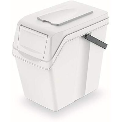 Prosperplast Cubo de Reciclaje 25L Sortibox de plastico con Tapa en Color Blanco 40,2 (Largo) x 24 (Ancho) x 37,7 (Alto) cm, Prosperplast Cubo de Reciclaje 25L Sortibox de plastico con Tapa en Color Blanco 40,2 (Largo) x 24 (Ancho) x 37,7 (Alto) cm,