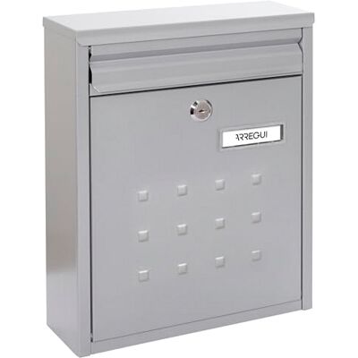 ARREGUI Buzón Exterior de Acero, Buzón de Correo Individual, Buzón de Pared Mediano, Agrupable, Fondo Estrecho, Fácil de Instalar, Plata, Tamaño M (DIN A4) 32 x 25 x 8cm ARREGUI Buzón Exterior de Acero, Buzón de Correo Individual, Buzón de Pared Mediano, Agrupable, Fondo Estrecho, Fácil de Instalar, Plata, Tamaño M (DIN A4) 32 x 25 x 8cm