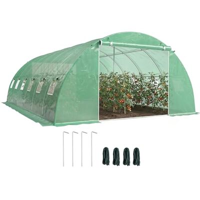 Outsunny Invernadero de Exterior 6x4x2 m con 2 Varillas de Soporte Verde Outsunny Invernadero de Exterior 6x4x2 m con 2 Varillas de Soporte Verde