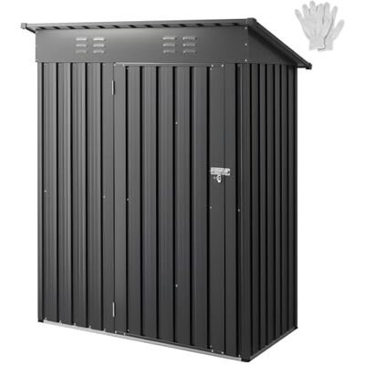 VEVOR Cobertizo Metálico para Herramientas, Caseta de Almacenamiento Exterior 1533 x 876 x 1815 mm con Puerta con Cerradura y 2 Ranuras de Ventilación, para Guardar Herramientas, Bicicletas, Gris VEVOR Cobertizo Metálico para Herramientas, Caseta de Almacenamiento Exterior 1533 x 876 x 1815 mm con Puerta con Cerradura y 2 Ranuras de Ventilación, para Guardar Herramientas, Bicicletas, Gris