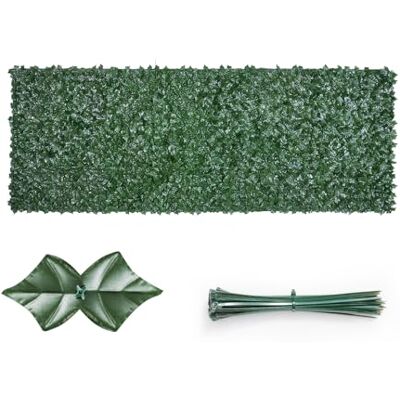VEVOR Valla de Privacidad de Hiedra, Pantalla de Pared Verde Artificial, Valla de Hiedra Verde con Respaldo de Tela de Malla y Junta Reforzada, Setos Falsos Decoración de Hojas de Vid para Jardín VEVOR Valla de Privacidad de Hiedra, Pantalla de Pared Verde Artificial, Valla de Hiedra Verde con Respaldo de Tela de Malla y Junta Reforzada, Setos Falsos Decoración de Hojas de Vid para Jardín