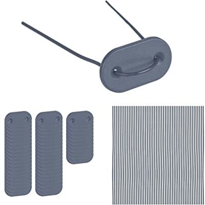 Relaxdays Bridas para Malla de Privacidad, 52 Alambres y Placas, Fijaciones para Cerramientos de Balcón, Gris Relaxdays Bridas para Malla de Privacidad, 52 Alambres y Placas, Fijaciones para Cerramientos de Balcón, Gris