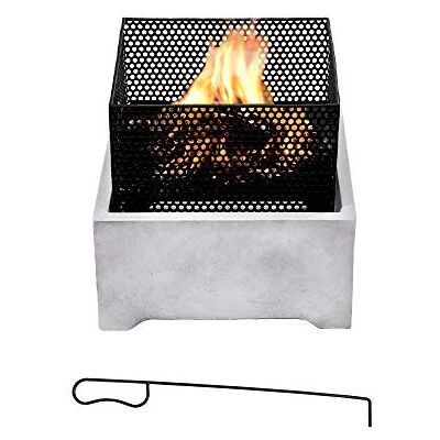Teamson Home Jardín, Brasero de Leña, Hoguera para Leña Al Aire Libre, Meubles De Exterior, Chimenea de Metal, Calentador De Hoguera, Quemador de Leña con Atizador, Gris/Negro Teamson Home Jardín, Brasero de Leña, Hoguera para Leña Al Aire Libre, Meubles De Exterior, Chimenea de Metal, Calentador De Hoguera, Quemador de Leña con Atizador, Gris/Negro