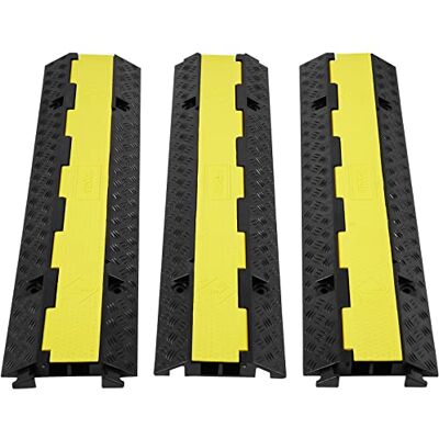 VEVOR Rampa de Protección de Cable 3 Piezas 2 Vías Canaleta Pasacables de Suelo 3 x 3 cm Protector de Cables de Caucho y PVC Capacidad de Carga 5443 kg Cubiertas de Suelo para Cables Negro y Amarillo VEVOR Rampa de Protección de Cable 3 Piezas 2 Vías Canaleta Pasacables de Suelo 3 x 3 cm Protector de Cables de Caucho y PVC Capacidad de Carga 5443 kg Cubiertas de Suelo para Cables Negro y Amarillo