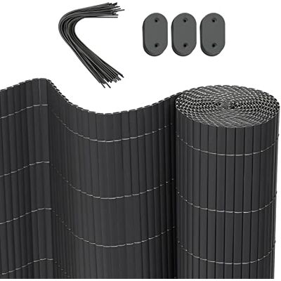 WOLTU Cañizo PVC pantallas protectoras 500x80 cm, resistente a los rayos UV protección contra el viento, valla privacidad para Jardín, Balcón o Terraza, Gris WOLTU Cañizo PVC pantallas protectoras 500x80 cm, resistente a los rayos UV protección contra el viento, valla privacidad para Jardín, Balcón o Terraza, Gris