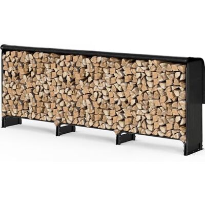 VOUNOT ® Soporte de Madera 3 Metros con Cubierta Impermeable, Estante de Registro de Chimenea para Troncos Registro de Leña con Tapa Soporte Almacenamiento de Madera para Interiores al Aire Libre Negro VOUNOT ® Soporte de Madera 3 Metros con Cubierta Impermeable, Estante de Registro de Chimenea para Troncos Registro de Leña con Tapa Soporte Almacenamiento de Madera para Interiores al Aire Libre Negro