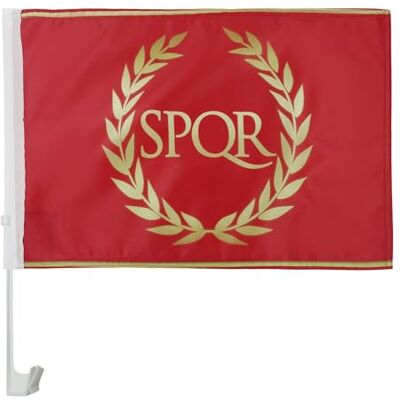 AZ FLAG Bandera de Coche Imperio Romano 45x30 cm Poliéster Malla Ventosa Uso exterior Enseña para coche spqr acabado cosido resistente al exterior con mástil de plástico poliéster de malla AZ FLAG Bandera de Coche Imperio Romano 45x30 cm Poliéster Malla Ventosa Uso exterior Enseña para coche spqr acabado cosido resistente al exterior con mástil de plástico poliéster de malla