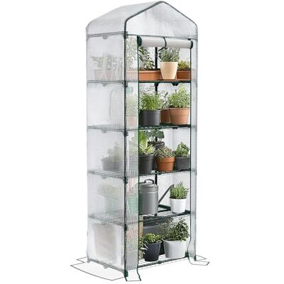 VOUNOT Invernadero de Jardín 69x49x193 cm Blanco - Invernadero de Jardín VOUNOT Invernadero de Jardín 69x49x193 cm Blanco - Invernadero de Jardín