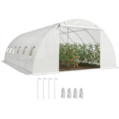 Outsunny Invernadero de Exterior 6x4x2 m con 2 Varillas de Soporte Blanco Outsunny Invernadero de Exterior 6x4x2 m con 2 Varillas de Soporte Blanco
