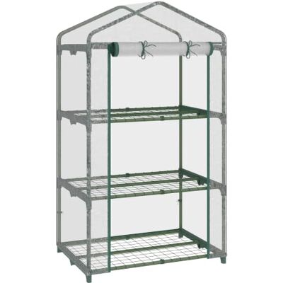 Outsunny Invernadero de Jardín de 3 Niveles Invernadero de Terraza con 3 Estantes Puerta con Cremallera Marco de Acero Cubierta de PVC para Cultivo de Plantas Flores 69x49x125 cm Transparente Outsunny Invernadero de Jardín de 3 Niveles Invernadero de Terraza con 3 Estantes Puerta con Cremallera Marco de Acero Cubierta de PVC para Cultivo de Plantas Flores 69x49x125 cm Transparente