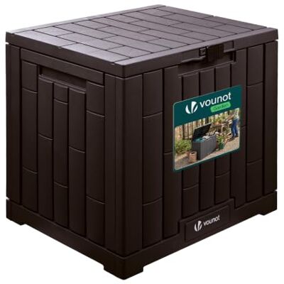 VOUNOT ® Arcón Exterior Capacidad 126L PP Baúl Almacenaje Exterior con Cerradura Tapa y Asas Impermeable Caja de Almacenamiento Patio 56x44x53 cm Cofre para Ordenación de Jardín Balcón y Terraza Marrón VOUNOT ® Arcón Exterior Capacidad 126L PP Baúl Almacenaje Exterior con Cerradura Tapa y Asas Impermeable Caja de Almacenamiento Patio 56x44x53 cm Cofre para Ordenación de Jardín Balcón y Terraza Marrón