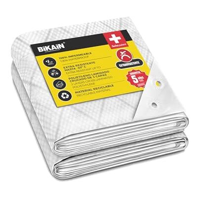 Bikain Lona Impermeable Exterior 2x3 Metros 120g/m2 Reforzada Argollas Antidesgarro Toldo 100% Impermeable y 100% Protección UV Cubretodo Múltiples Usos 3 Capas Laminado Cruzado Bikain Lona Impermeable Exterior 2x3 Metros 120g/m2 Reforzada Argollas Antidesgarro Toldo 100% Impermeable y 100% Protección UV Cubretodo Múltiples Usos 3 Capas Laminado Cruzado
