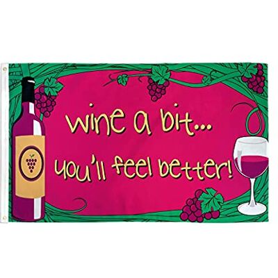 AZ FLAG Bandera Bebe Vino Te Notaras Mejor 150x90 cm Bandera Wine A Bit 100% Poliéster Con Ojales de Metal integrados 110g Colores Vivos Y Resistente A La Decoloración AZ FLAG Bandera Bebe Vino Te Notaras Mejor 150x90 cm Bandera Wine A Bit 100% Poliéster Con Ojales de Metal integrados 110g Colores Vivos Y Resistente A La Decoloración