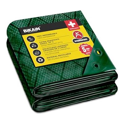 Bikain Lona Impermeable Exterior 2x3 Metros 120g/m2 Reforzada Argollas Antidesgarro Toldo 100% Impermeable y 100% Protección UV Cubretodo Múltiples Usos 3 Capas Laminado Cruzado Bikain Lona Impermeable Exterior 2x3 Metros 120g/m2 Reforzada Argollas Antidesgarro Toldo 100% Impermeable y 100% Protección UV Cubretodo Múltiples Usos 3 Capas Laminado Cruzado