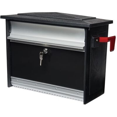 ARCHITECTURAL MAILBOXES Mailsafe Buzón de Aluminio para Montaje en Pared, Color Negro ARCHITECTURAL MAILBOXES Mailsafe Buzón de Aluminio para Montaje en Pared, Color Negro