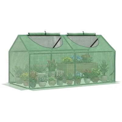 Outsunny Invernadero de Exterior 120x60x60 cm con 2 Ventanas Verde Outsunny Invernadero de Exterior 120x60x60 cm con 2 Ventanas Verde