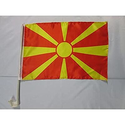 AZ FLAG Bandera de Coche Macedonia 45x30 cm Poliéster Malla Ventosa Uso exterior Enseña para coche acabado cosido resistente al exterior con mástil de plástico poliéster de malla AZ FLAG Bandera de Coche Macedonia 45x30 cm Poliéster Malla Ventosa Uso exterior Enseña para coche acabado cosido resistente al exterior con mástil de plástico poliéster de malla