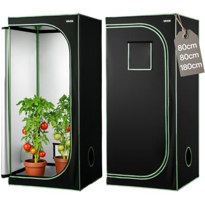 VEVOR Armario de Cultivo Interior 80 x 80 x 180 cm, Carpa de Cultivo con Ventana de Observación, Bandeja de Suelo y Cremallera, Mylar 600D de Alta Reflectancia, Tienda para Plantas, Flores, Verduras VEVOR Armario de Cultivo Interior 80 x 80 x 180 cm, Carpa de Cultivo con Ventana de Observación, Bandeja de Suelo y Cremallera, Mylar 600D de Alta Reflectancia, Tienda para Plantas, Flores, Verduras
