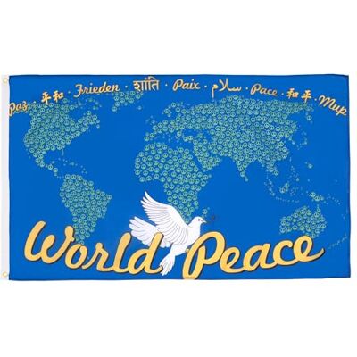 Bandera de Paz del Mundo AZ FLAG con Ojalillos 150x90cm Bandera de Paz del Mundo AZ FLAG con Ojalillos 150x90cm