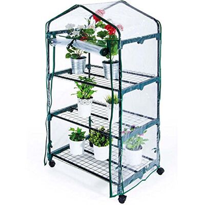 Verdemax Azalea 3 Invernadero Estantes con Ruedas, Verde Agua, 50 x 70 x 130 cm Verdemax Azalea 3 Invernadero Estantes con Ruedas, Verde Agua, 50 x 70 x 130 cm