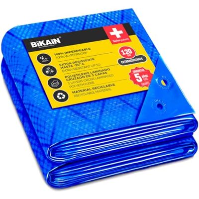 Bikain Lona Impermeable Exterior 3x4 Metros 70g/m2 Reforzada Argollas Antidesgarro Toldo 100% Impermeable y 100% Protección UV Cubretodo Múltiples Usos 3 Capas Laminado Cruzado Bikain Lona Impermeable Exterior 3x4 Metros 70g/m2 Reforzada Argollas Antidesgarro Toldo 100% Impermeable y 100% Protección UV Cubretodo Múltiples Usos 3 Capas Laminado Cruzado