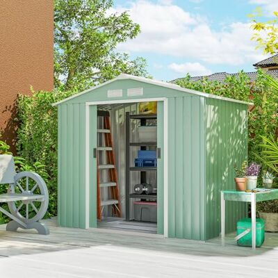 Outsunny Caseta de Jardín Exterior 2,5 m² 213x130x185 cm Verde Claro Outsunny Caseta de Jardín Exterior 2,5 m² 213x130x185 cm Verde Claro