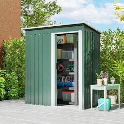 Outsunny Caseta de Jardín Exterior Metálico 1,16 m² 163x89x182 cm Verde Outsunny Caseta de Jardín Exterior Metálico 1,16 m² 163x89x182 cm Verde