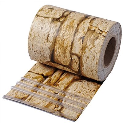 WOLTU Tiras de Pantalla de Privacidad de PVC de 450 g/m², Rollo de Valla Opaca contra el Viento y Sol 19cm x 35m, Valla de Protección para Jardín Balcón Terraza, 25 Tiras de Sujeción, Patrón de Piedra WOLTU Tiras de Pantalla de Privacidad de PVC de 450 g/m², Rollo de Valla Opaca contra el Viento y Sol 19cm x 35m, Valla de Protección para Jardín Balcón Terraza, 25 Tiras de Sujeción, Patrón de Piedra