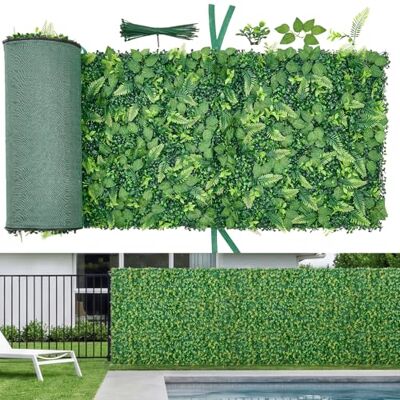 VEVOR Jardín Vertical Artificial 61 x 243,8 cm, Panel Decorativo de Pared 4 Unidades, Hojas de Boj Selváticas, Pantalla de Privacidad, Decoración para Bodas Exterior Interior Terraza Hogar Oficina VEVOR Jardín Vertical Artificial 61 x 243,8 cm, Panel Decorativo de Pared 4 Unidades, Hojas de Boj Selváticas, Pantalla de Privacidad, Decoración para Bodas Exterior Interior Terraza Hogar Oficina