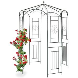 Relaxdays Cenador de jardín, Soporte para trepadoras, Metal, 250x160x160 cm, Verde Relaxdays Cenador de jardín, Soporte para trepadoras, Metal, 250x160x160 cm, Verde