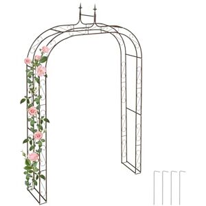Relaxdays Arco Jardín Metal, 240x155x39 cm, Soporte Enredaderas y Rosas, Plantas Trepadoras, Tutor Resistente, Marrón Relaxdays Arco Jardín Metal, 240x155x39 cm, Soporte Enredaderas y Rosas, Plantas Trepadoras, Tutor Resistente, Marrón