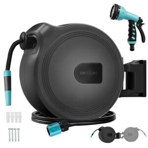 Cecotec Carrete de Manguera de 10m HydroShell 10. Enrollador Automático con SlowReturn Technology, Portátil y Ergonómico, Incluye Boquilla Simple y Pistola Pulverizadora, Conexión Universal 3in1 Cecotec Carrete de Manguera de 10m HydroShell 10. Enrollador Automático con SlowReturn Technology, Portátil y Ergonómico, Incluye Boquilla Simple y Pistola Pulverizadora, Conexión Universal 3in1