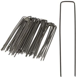 Relaxdays Pack de Piquetas Jardín en Forma de U, Acero, Plateado, 15 cm, 50 Unidades Relaxdays Pack de Piquetas Jardín en Forma de U, Acero, Plateado, 15 cm, 50 Unidades