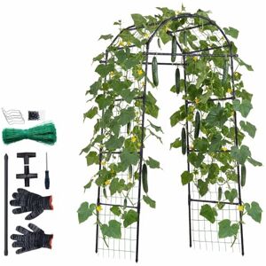 VEVOR Enrejado para Pepinos para Bancales Elevados, 813 x 800 x 2050 mm, Soporte para Plantas Trepadoras al Aire Libre, Enrejado Arqueado de Metal, para Jardín Vides Tomates Flores Calabacín Berenjena VEVOR Enrejado para Pepinos para Bancales Elevados, 813 x 800 x 2050 mm, Soporte para Plantas Trepadoras al Aire Libre, Enrejado Arqueado de Metal, para Jardín Vides Tomates Flores Calabacín Berenjena