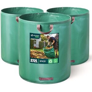 VOUNOT ® 3 x Sacos de Jardin 272L Bolsas de Basura de jardín, con Asas, Plegables y Reutilizables VOUNOT ® 3 x Sacos de Jardin 272L Bolsas de Basura de jardín, con Asas, Plegables y Reutilizables
