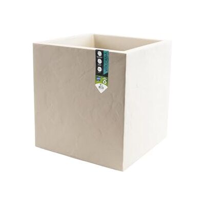 EDA – Maceta Cuadrada 40 cm Volcania 31 L – Decoración imitación Piedra – Doble Pared – Zona de retención de Agua – 39,5 x 39,5 x 43,5 cm – Beige Piedra caliza EDA – Maceta Cuadrada 40 cm Volcania 31 L – Decoración imitación Piedra – Doble Pared – Zona de retención de Agua – 39,5 x 39,5 x 43,5 cm – Beige Piedra caliza