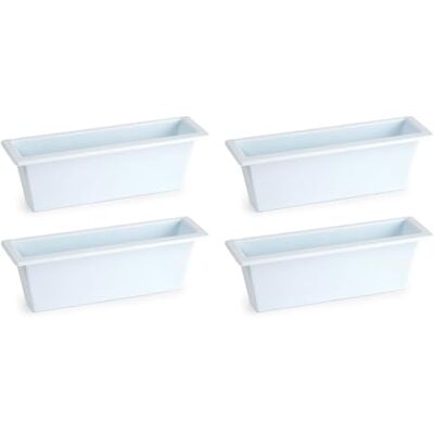 AC Pk de 4 Jardineras de Plástico para Cementerio, Meta Rectangular Resistente para Flores Naturales o Artificiales, Fabricado en España (Blanco 30 cm) AC Pk de 4 Jardineras de Plástico para Cementerio, Meta Rectangular Resistente para Flores Naturales o Artificiales, Fabricado en España (Blanco 30 cm)